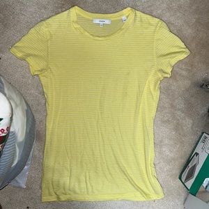 Vince Yellow Striped Shirt